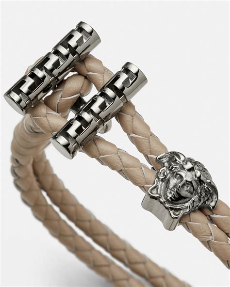 versace medusa braided bracelet|versace medusa leather bracelet.